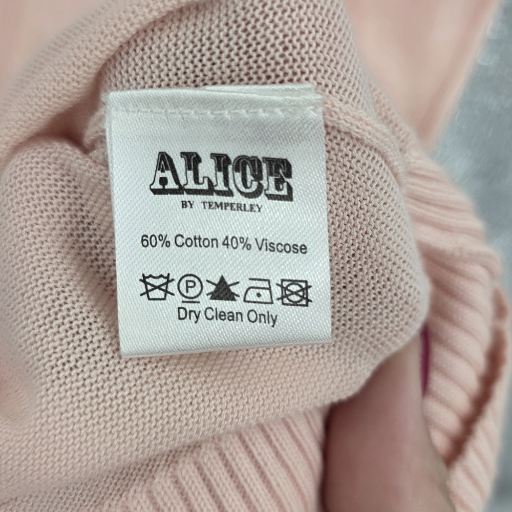 ALICE By Temperley Long Carmella Cardigan Baby Pink Large - Picture 4 of 6